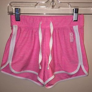 Justice Active Shorts, Hot Pink and White, Girls Size 10